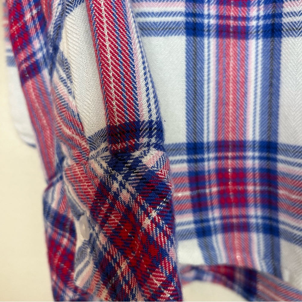 Rails Soft Plaid Button-Up Top Hunter White Azure… - image 8